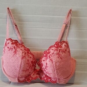 DKNY Elegant Pink Enbroidered Lace  Underwired Bra Size 32D